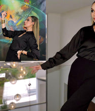 Cargar imagen en el visor de la galería, Camisa Elegante Negra Mujer