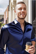 Cargar imagen en el visor de la galería, Camisa en Satín Gold Hombre