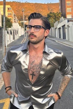 Cargar imagen en el visor de la galería, Camisa en Satín Gold Hombre