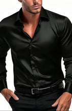 Cargar imagen en el visor de la galería, Camisa en Satín Gold Hombre