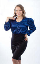 Cargar imagen en el visor de la galería, Camisa Elegante de Manga 3/4 Botones Forrados Prendas de vestir Emporium Daris Co XL Azúl Rey