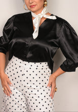 Cargar imagen en el visor de la galería, Camisa Elegante de Manga 3/4 Botones Forrados Prendas de vestir Emporium Daris Co XS Negro