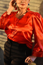 Cargar imagen en el visor de la galería, Camisa Elegante de Manga 3/4 Botones Forrados Prendas de vestir Emporium Daris Co XS Rojo