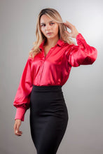 Cargar imagen en el visor de la galería, Camisa Elegante de Manga Globo Camisas Emporium Daris Co S Rojo