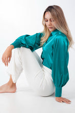 Cargar imagen en el visor de la galería, Camisa Elegante de Manga Globo Camisas Emporium Daris Co XS Verde Jade