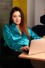 Cargar imagen en el visor de la galería, Camisa Elegante y Exclusiva Emporium Daris Co XS Azul Petroleo Claro