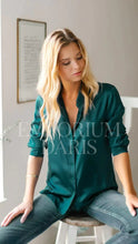 Cargar imagen en el visor de la galería, Camisa Elegante Verde Esmeralda 2025 Mujer