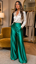Cargar imagen en el visor de la galería, Pantalón en Saten Elegante Marfil