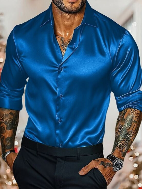 Camisa en Satín Gold Hombre