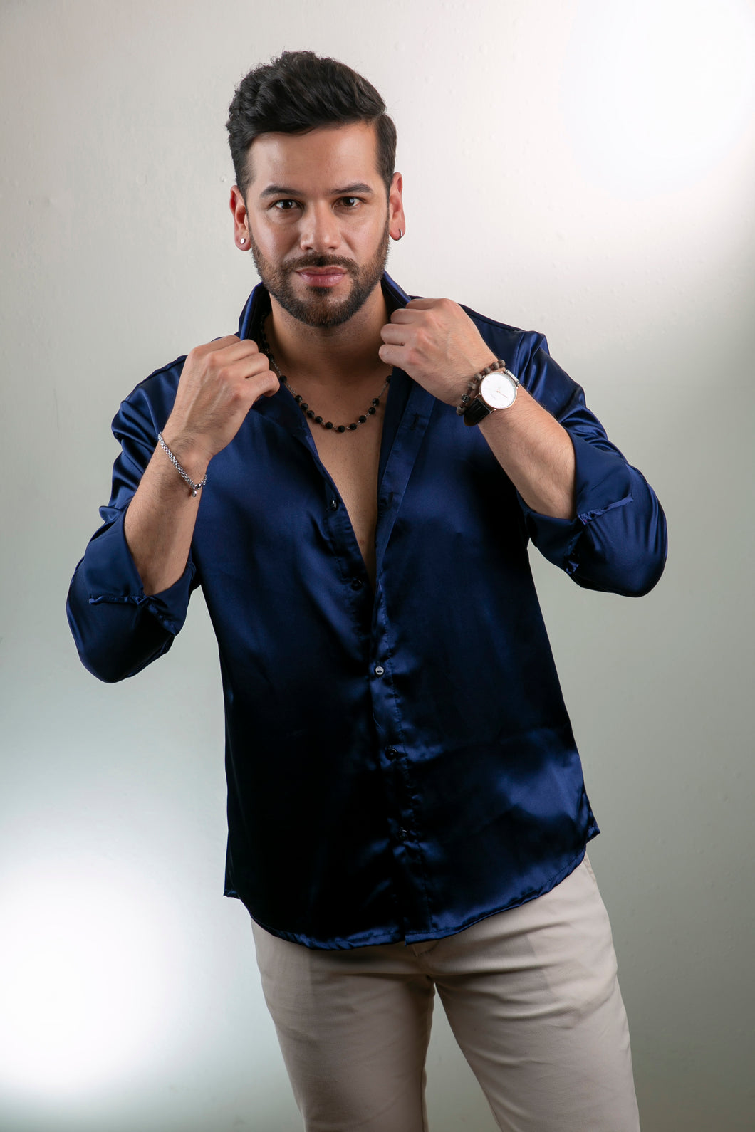 Camisa en Satín Gold Hombre Ref