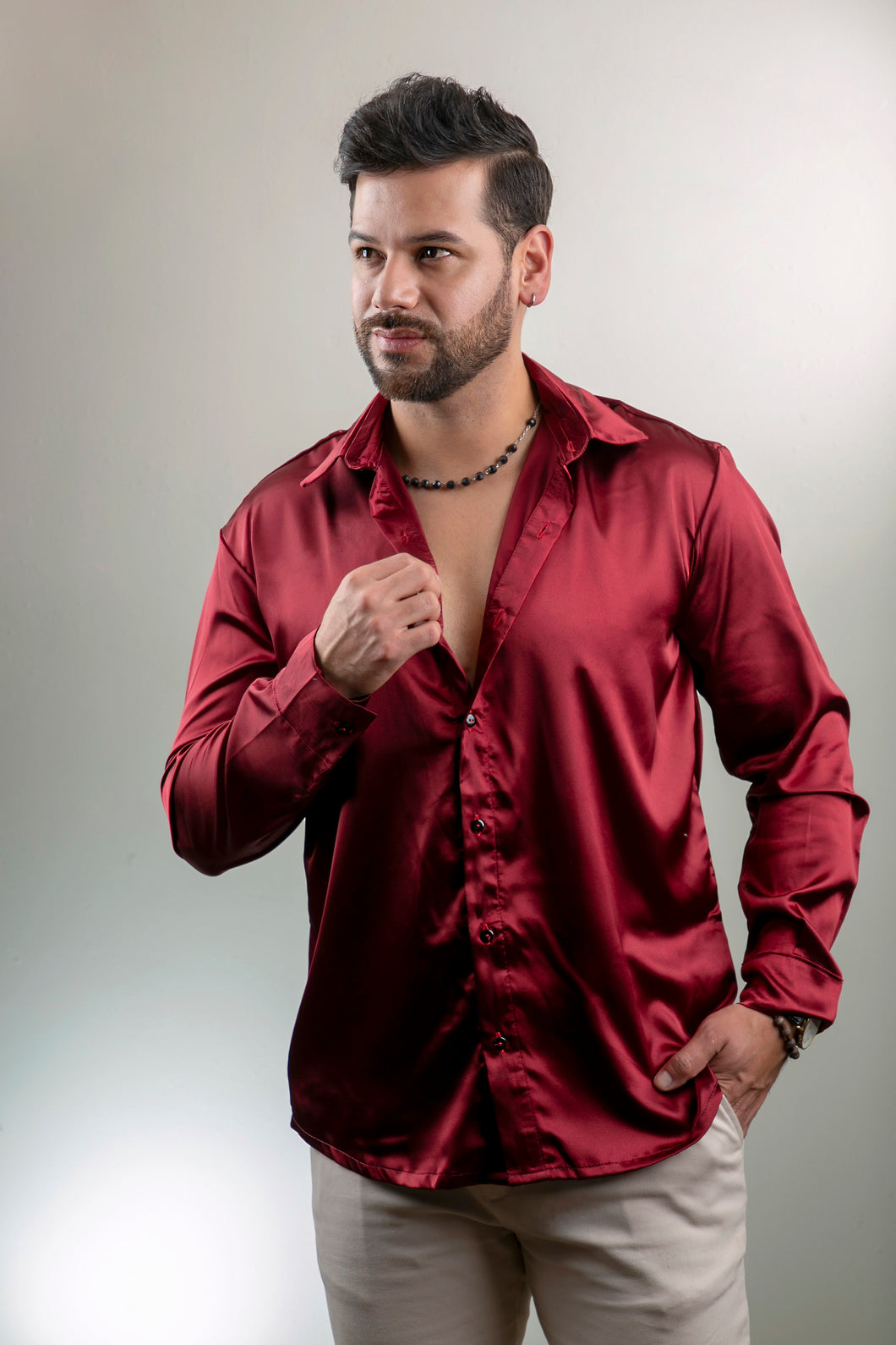 Camisa en Satín Gold Hombre Ref