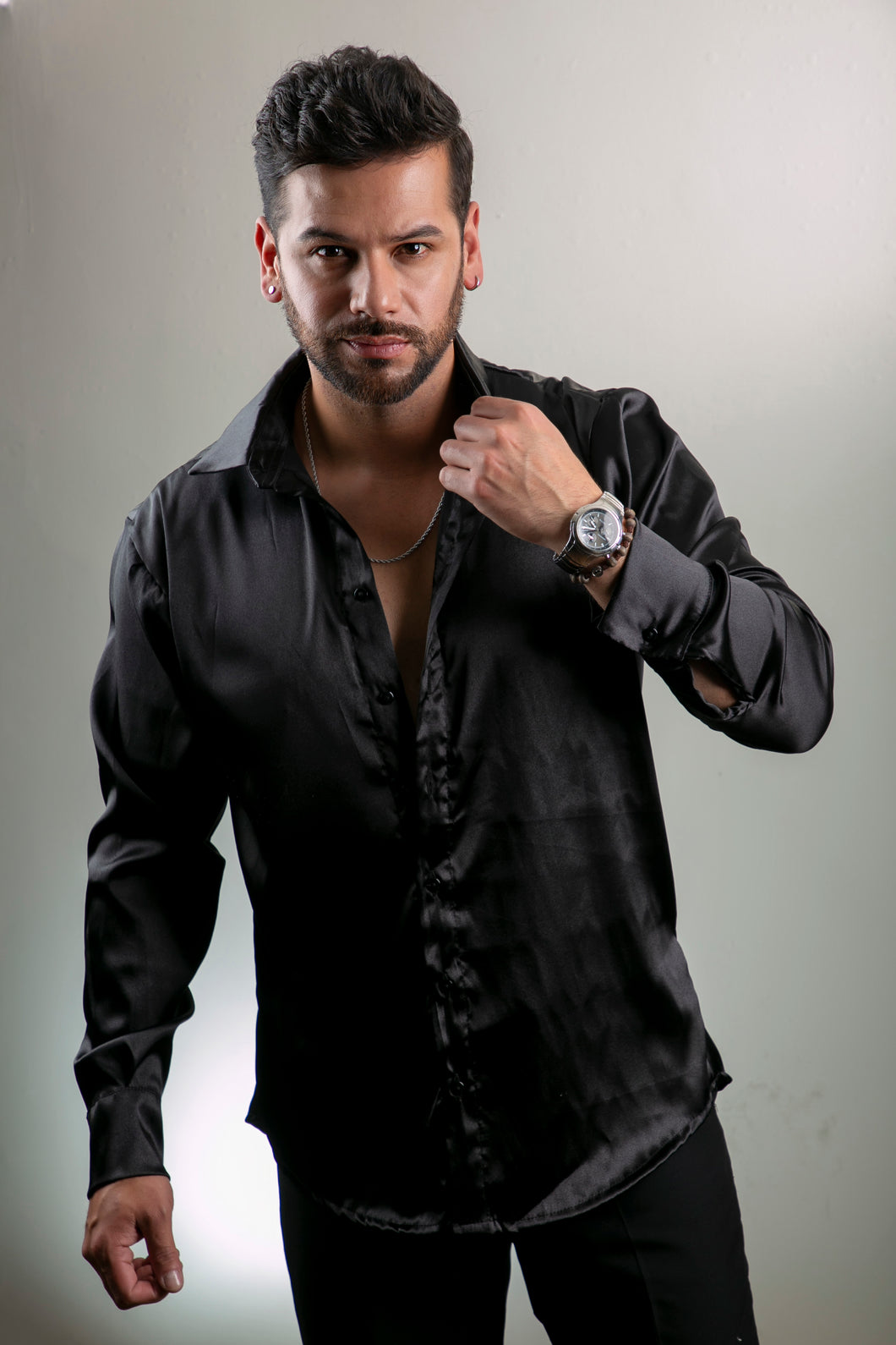 Camisa en Satín Gold Hombre Ref