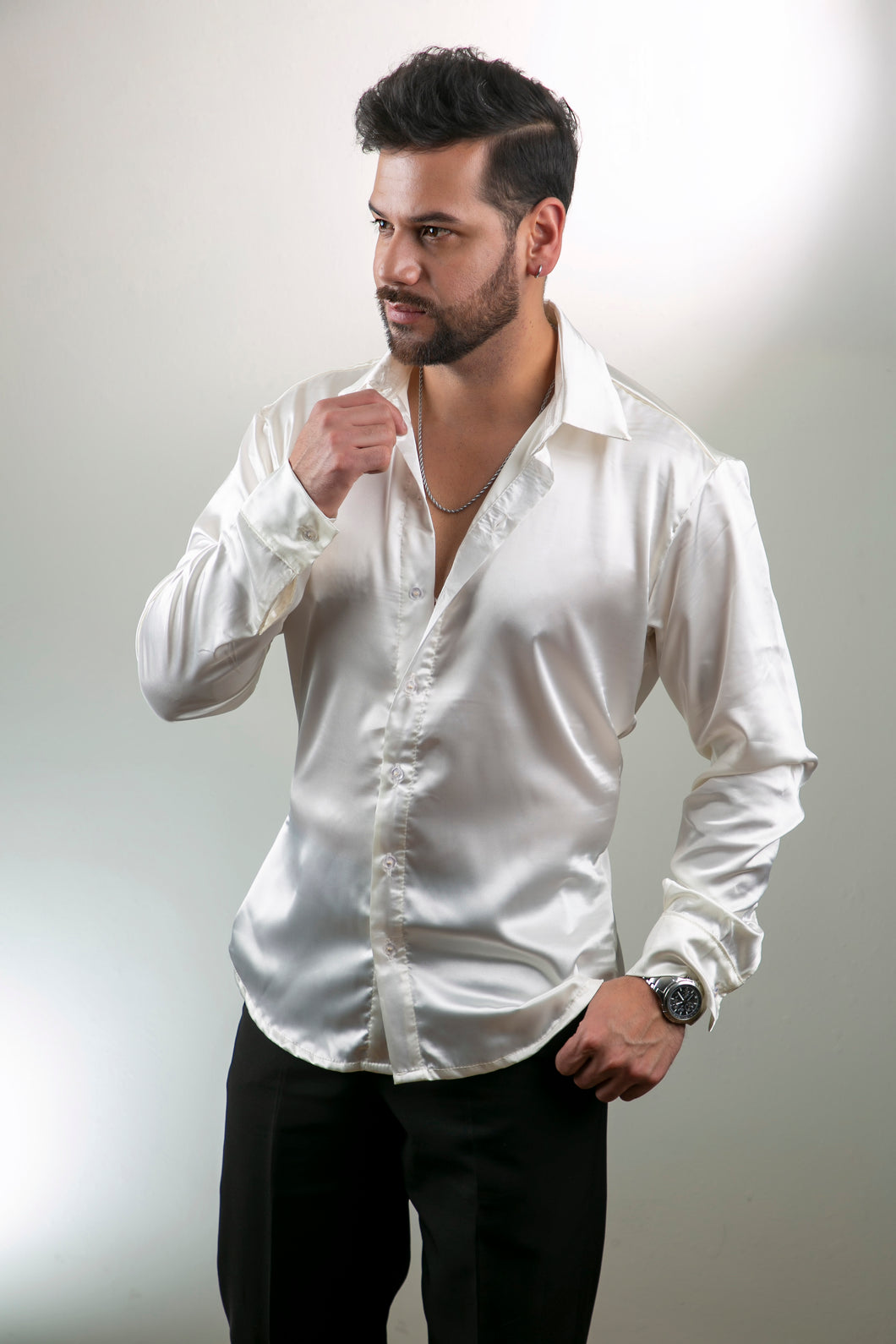Camisa en Satín Gold Hombre Ref
