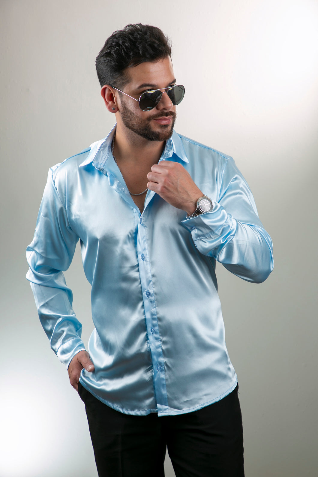 Camisa en Satín Gold Hombre Ref