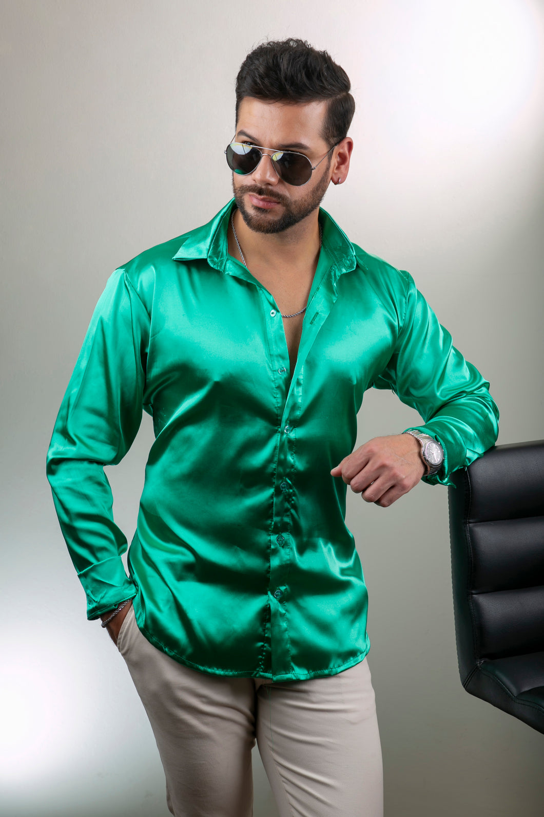 Camisa en Satín Gold Hombre Ref