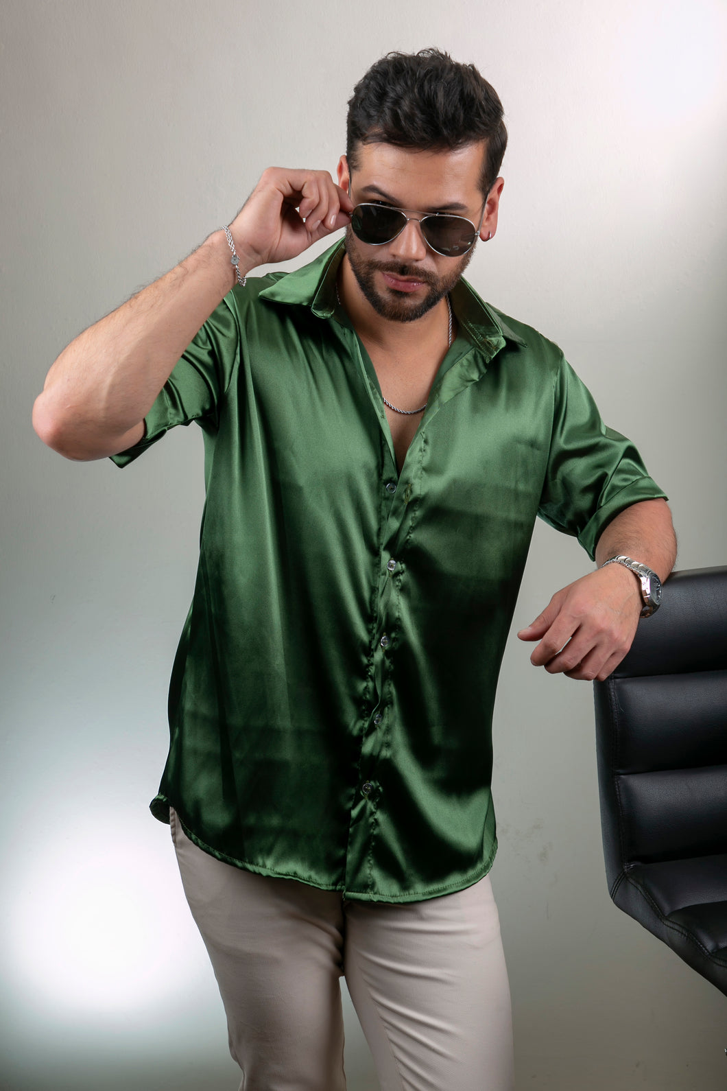 Camisa en Satín Gold Hombre Ref