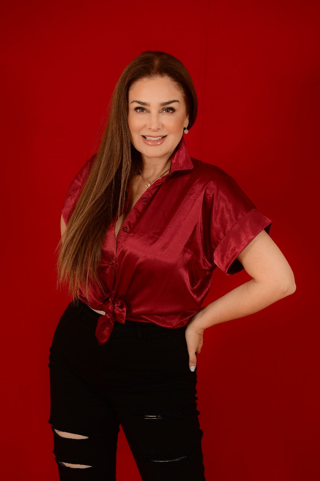 Camisa Elegante Manga Corta