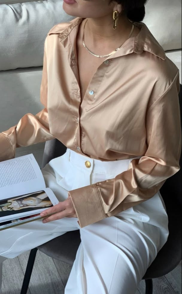 Camisa Elegante Dorado Mujer