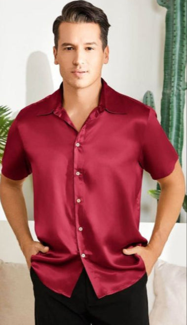Camisa en Satín Gold Hombre