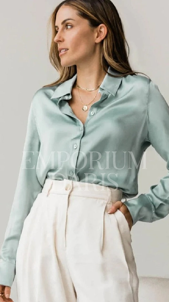 Camisa Elegante Verde Menta